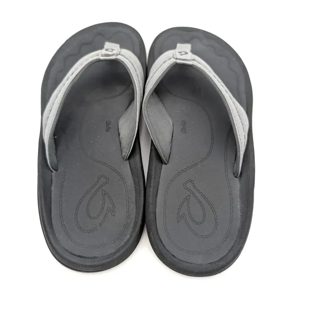 Olukai Hokua Soft Straps Flip Flop Beach Sandals Men's Black Size US8 EU41